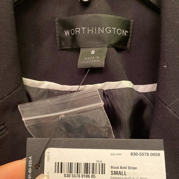 Worthington Lapel Blazer with Black & Cream Stripe - Picture 4 of 4